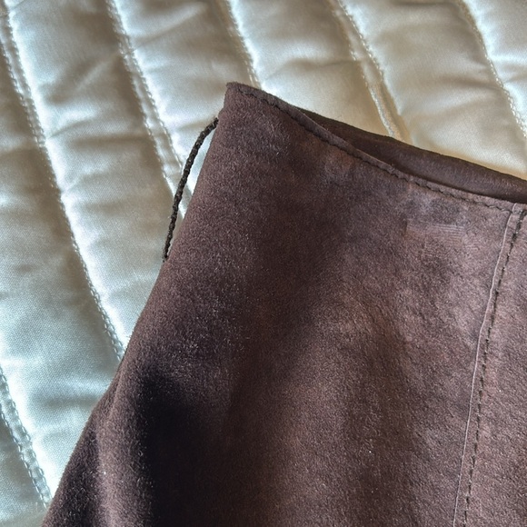 BROWN LEATHER KAREN KANE SKIRT 8 - Picture 12 of 15